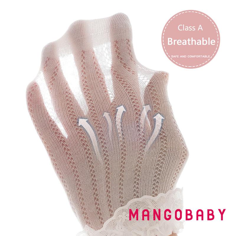 Mgg-baby girl knee vớ cao mềm mại diềm dài vớ ren thoáng khí cho trẻ sơ sinh