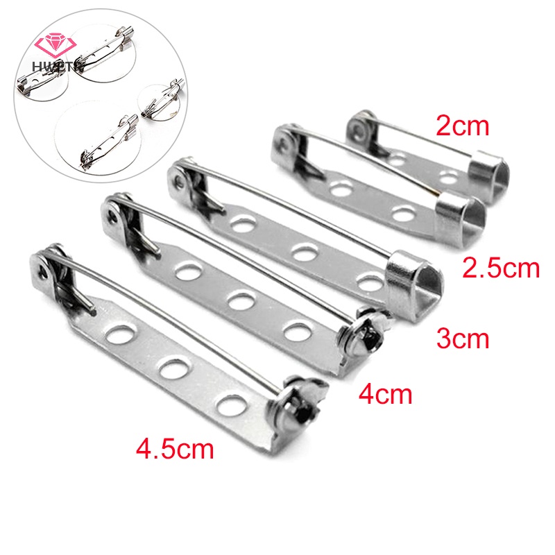Hwetr 10 cái trâm cài an toàn catch bar khóa ghim quay lại cơ sở đồ trang sức phát hiện diy craft new