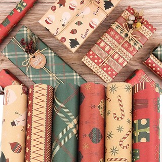 Trang trí giáng sinh / 50 * 70cm giấy kraft giáng sinh / xmas hiện tại tự làm giấy gói / mẫu giáng sinh vui vẻ ủng hộ giấy trang trí / đồ dùng cho bữa tiệc năm mới giáng sinh
