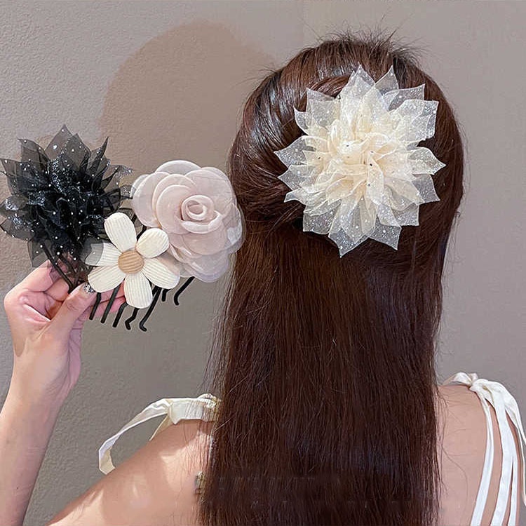 Hoa lười kẹp tóc lược tấm tóc tạo tác phụ nữ kẹp tóc cố định thời trang lược tóc phụ kiện tóc