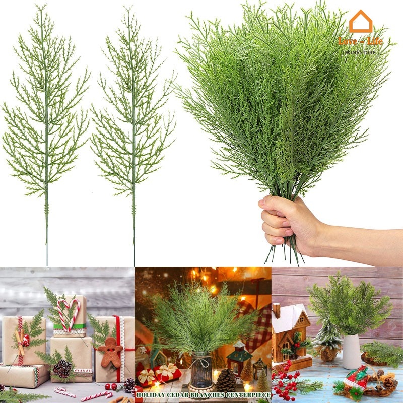 Chi nhánh kim thông nhựa nhân tạo / tự làm vòng hoa lá thông xanh / lễ hội giáng sinh nguồn cung cấp trang trí khí quyển