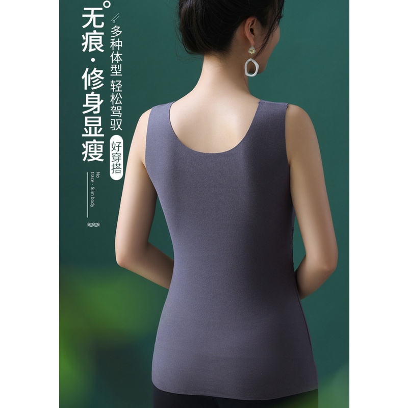 Thu đông ren đức nhung nhiệt vest nữ cố định cup one-piece slim-fit bottoming