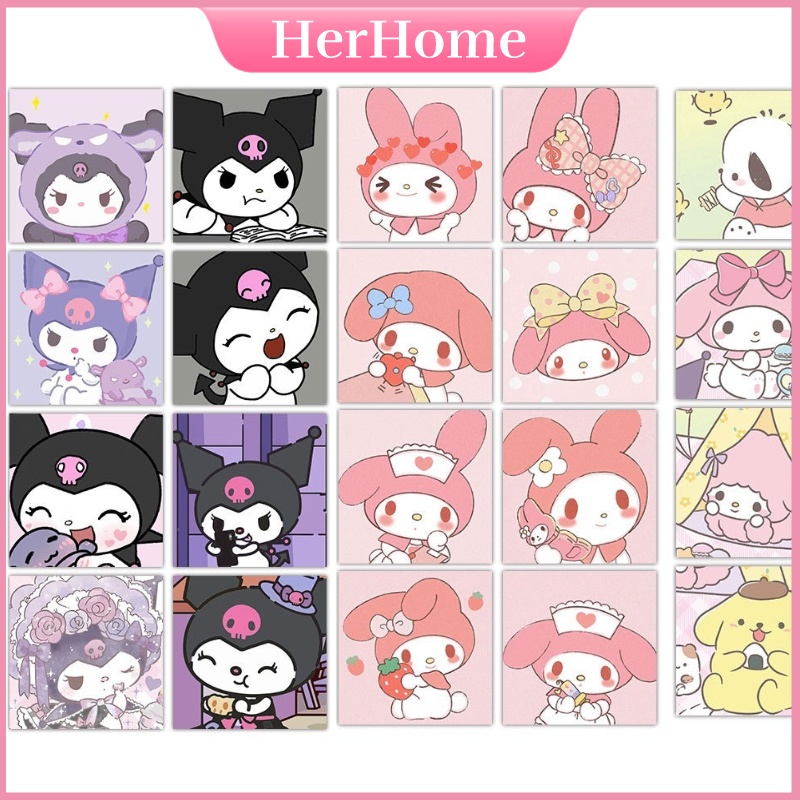 500 cái / bộ sanrio stickers văn phòng phẩm kuromi melody handbook notebook diy sticker decoration pattern h0013