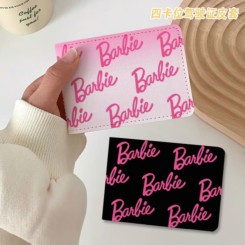 Barbie chủ thẻ màu hồng túi đựng thẻ hoạt hình thẻ xe buýt thẻ ngân hàng thẻ bảo vệ trường hợp học sinh túi