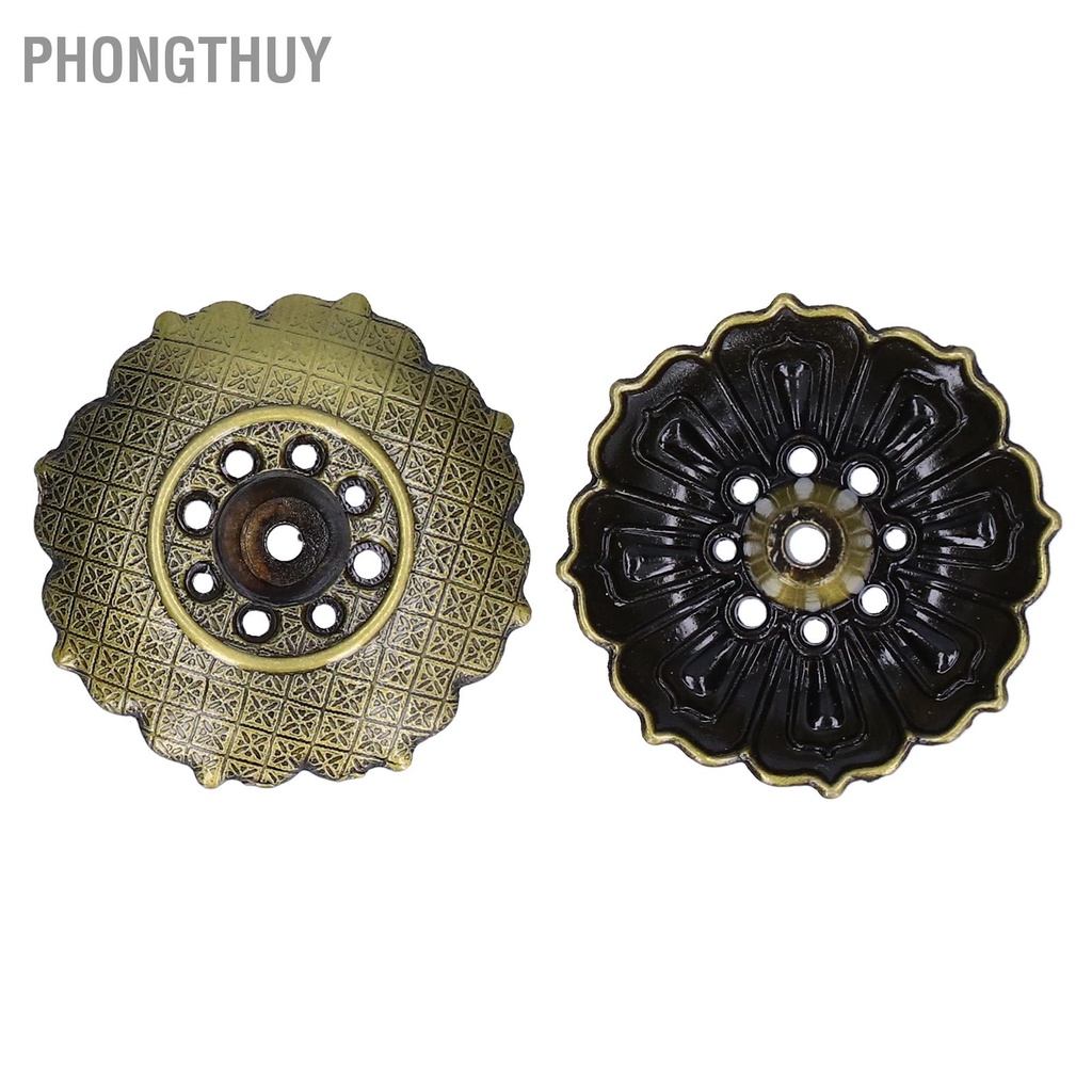 Đế Cắm Nhang Hình Bông Sen Bằng Hợp Kim - Đế cắm nhang vòng đặt hương cây 9 lỗ phụ kiện thác khói trầm hương Trang trí thiền Yoga