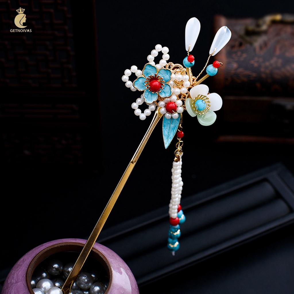 Trâm cài tóc GETNOIVAS tua rua Hán phục handmade dễ phối DIY