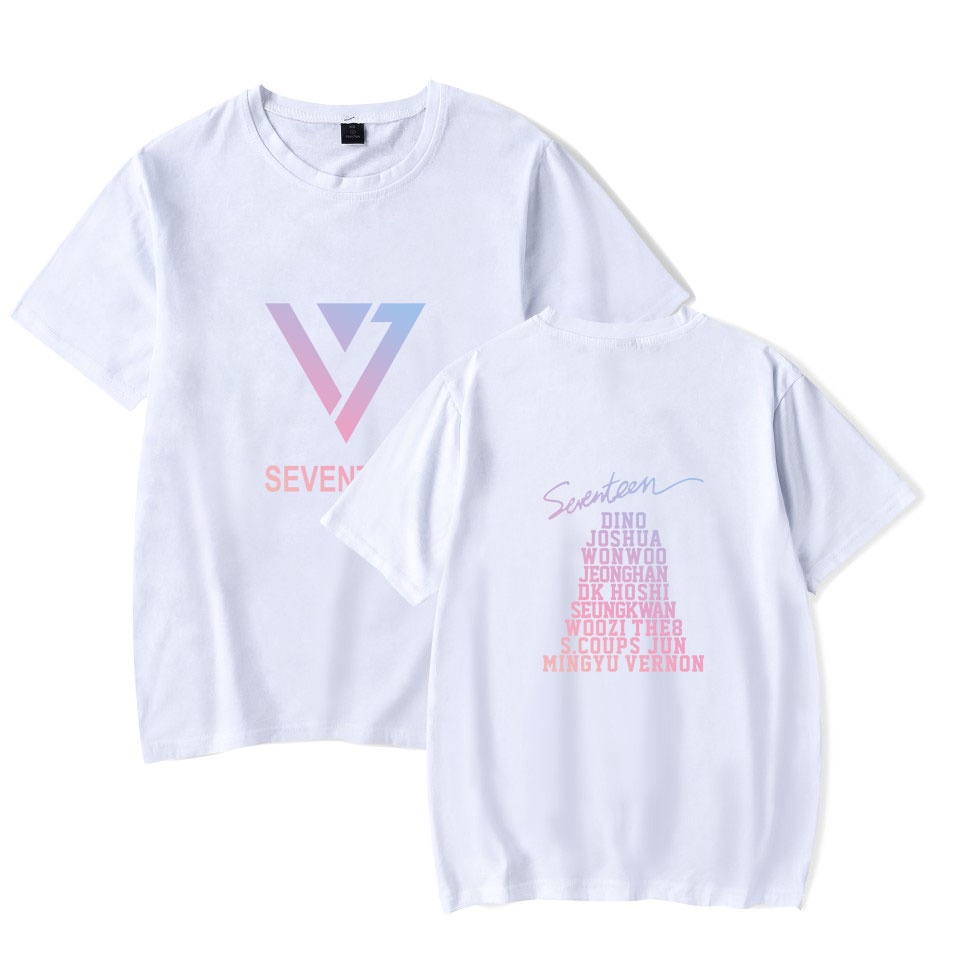 Áo Thun Tay Ngắn In Hình Nhóm Nhạc seventeen Thời Trang Mùa Hè Cho Tuổi teen