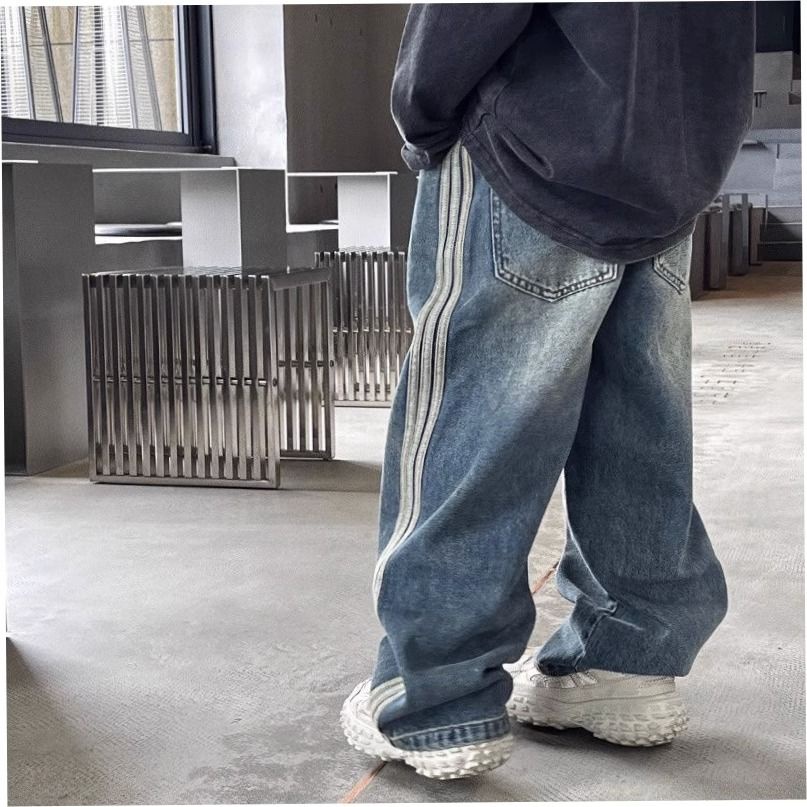 Quần jean trẻ em bé trai 'mùa thu mới quần denim lỏng lẻo giản dị thẳng retro