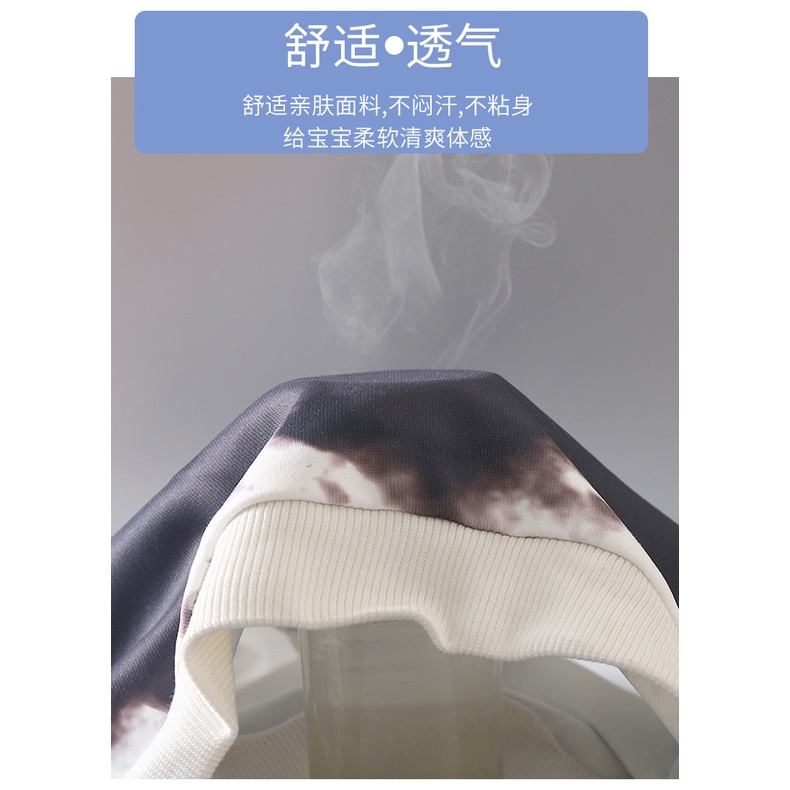 Áo nỉ nhiều màu sắc cho trẻ em 80-150cm Phong cách mới Bé trai Bé gái nhuộm mực Áo sơ mi đáy dài tay cho trẻ em Trung nhỏ Quần áo trẻ em một mảnh