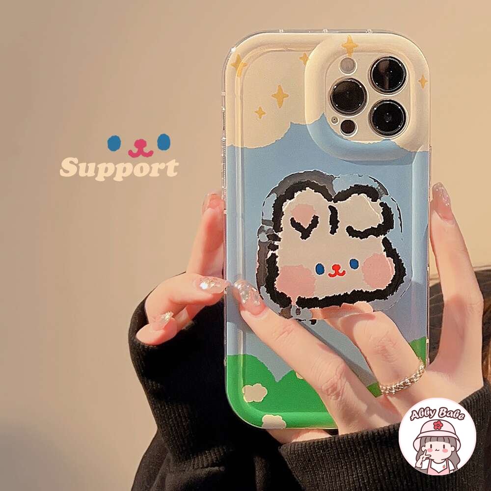 Ốp Điện Thoại TPU Mềm Chống Bụi Hình Đầu Thỏ Hoạt Hình Cho IPhone 14 Pro Max 13 12 11 Pro Max