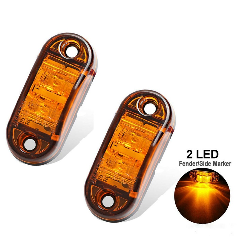 Set 20 Đèn LED 2.5Inch 2 Diode Ánh Sáng Vàng / Đỏ Chuyên Dụng Dành Cho Ô Tô / Xe Tải