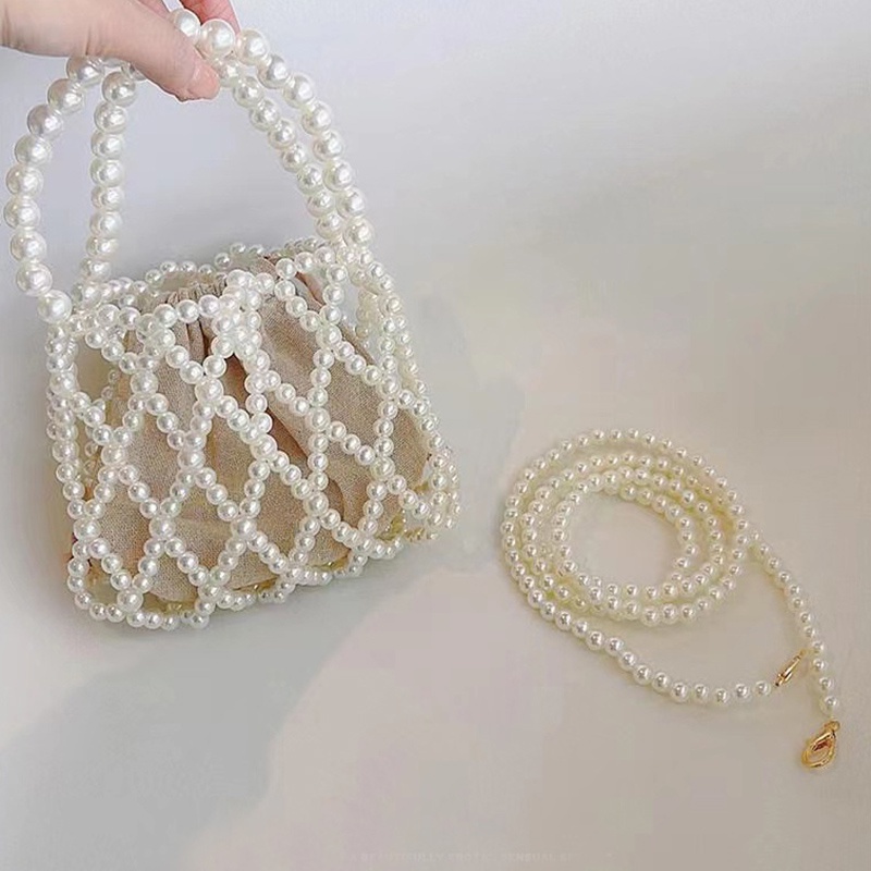 Túi Xách Đeo Chéo Đính Hạt Ngọc Trai Thời Trang Mùa Hè Dành Cho Nữ