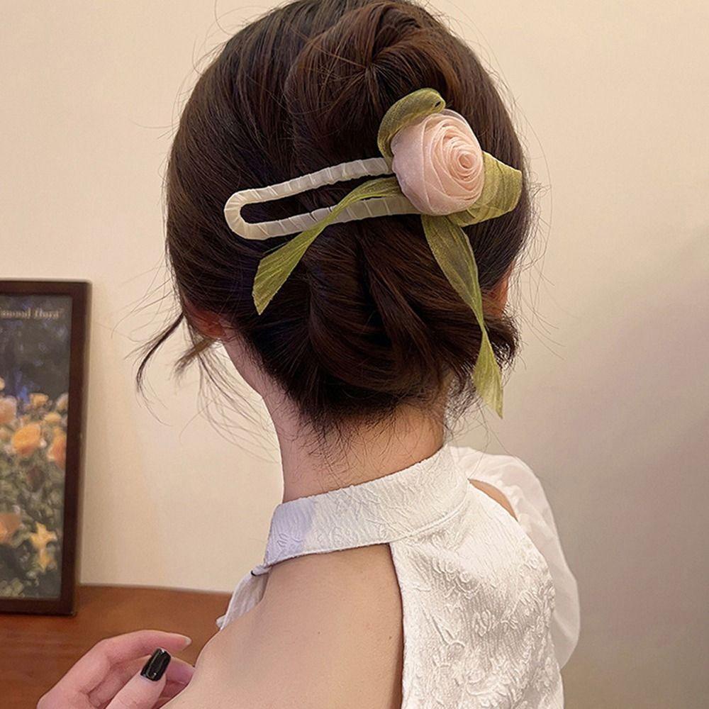 Kẹp Tóc Hình Hoa Hồng Thanh Lịch Thời Trang Hàn Quốc