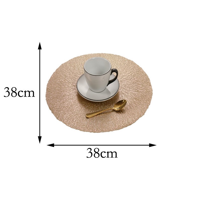 Tấm Lót Bàn Ăn, Bình Hoa Placemat In Cách Nhiệt Sang Trọng Cao Cấp Hình Tròn