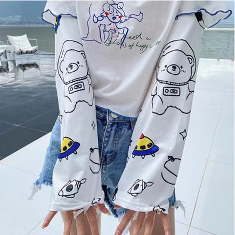 Găng Tay Chống Nắng Thoáng Khí Hình Sanrio Cinnamoroll Dễ Thương Sáng Tạo