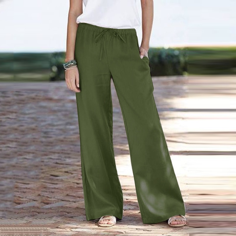 Zanzea Quần Dài Ống Đứng Có Túi Thời Trang Nữ Tính