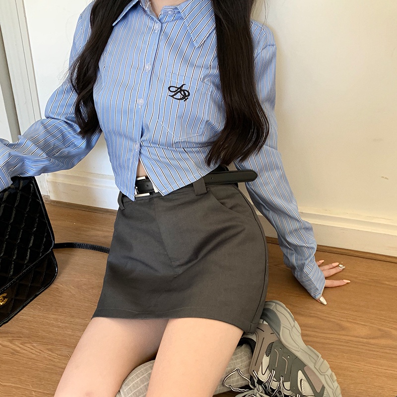 Chân váy Chân váy jean Chân Váy Bò váy nữ Chân Váy Chữ A 2023 New Style AP2104