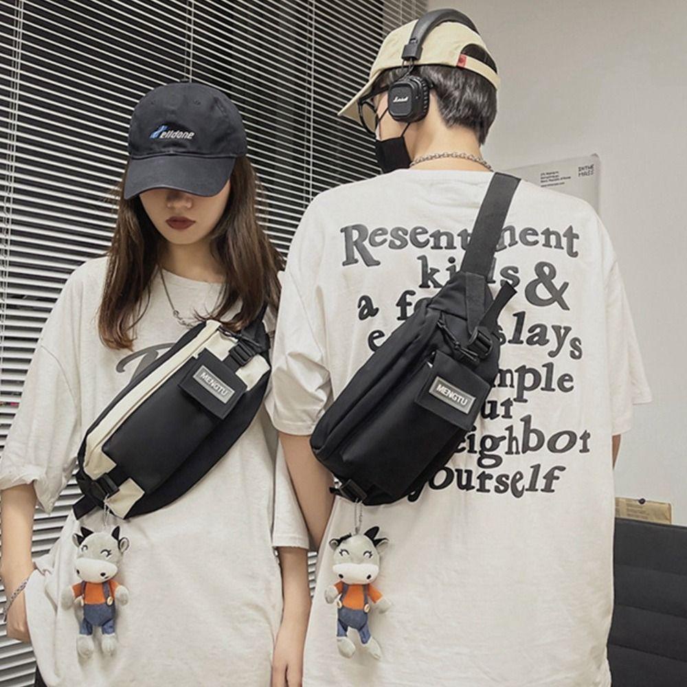 PINEVN Túi Đeo Chéo Phong Cách Đường Phố Cá Tính Cho Cặp Đôi