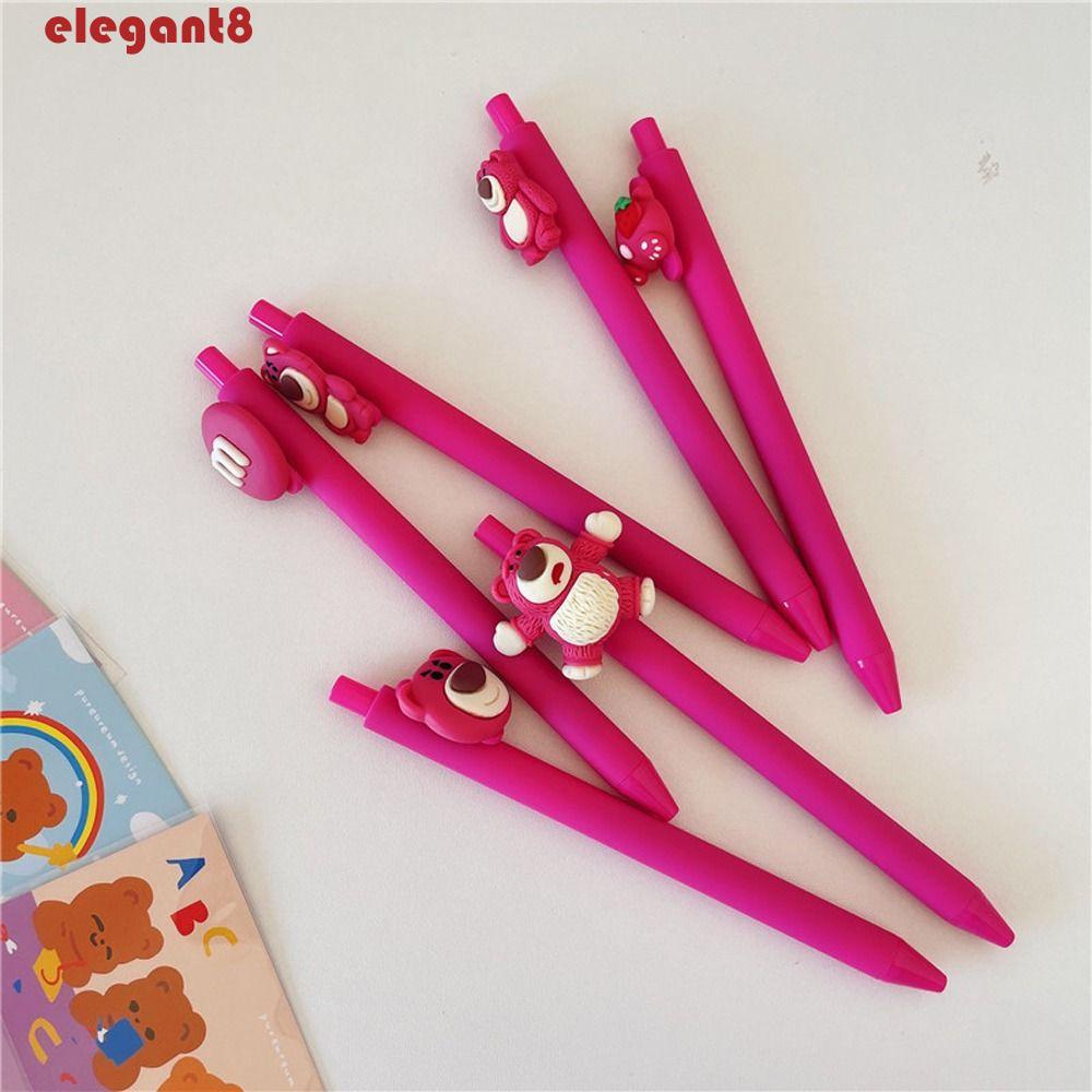 Bút Mực Gel Dạng Nhấn Bằng Nhựa Hình Gấu Dâu Hoạt Hình Dễ Thương Sáng Tạo