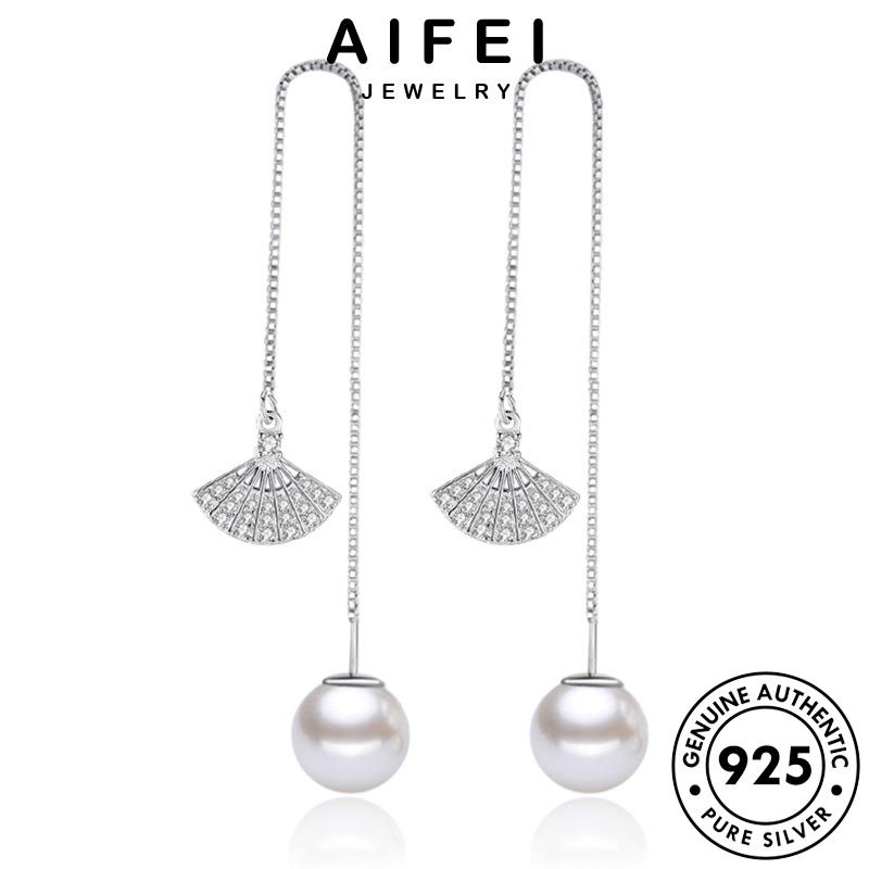 AIFEI JEWELRY vành bạc tua bản bông kiện khuyên quạt thật sức nguyên ngọc Thời hàn xỏ nữ 925 thời trai phụ trang quốc tai tròn E646