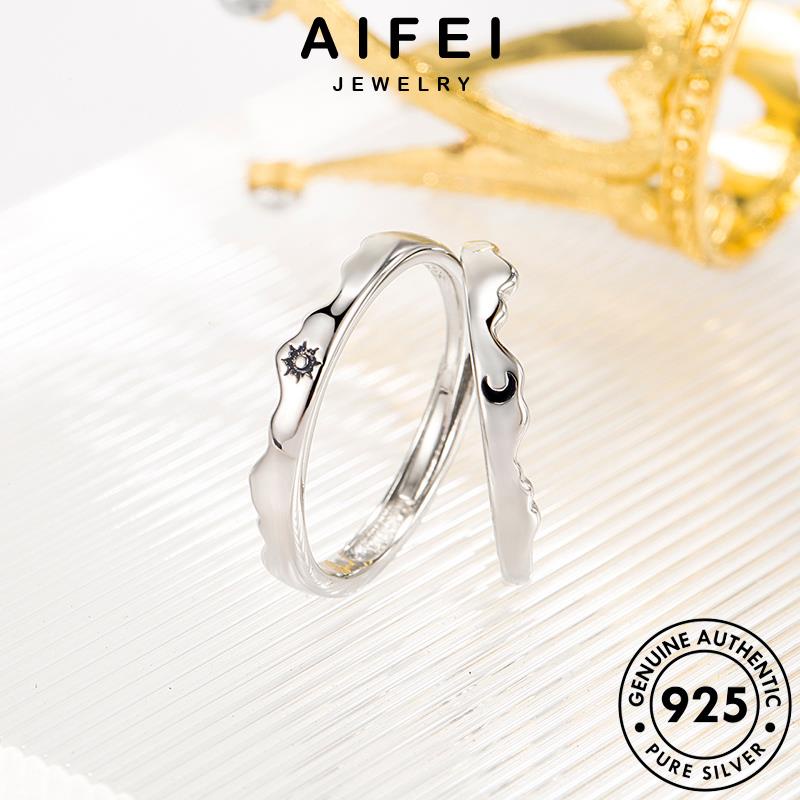 AIFEI JEWELRY sức bản moissanite kiện cương 925 nguyên nhẫn thật mạn hàn quốc sao mặt trăng trời phụ trang thời đôi lãng bạc kim cặp R301