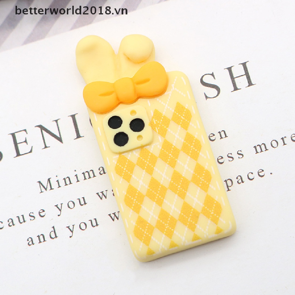 1 Mô Hình Trang Trí Điện Thoại Hình Tai Thỏ mini Dễ Thương