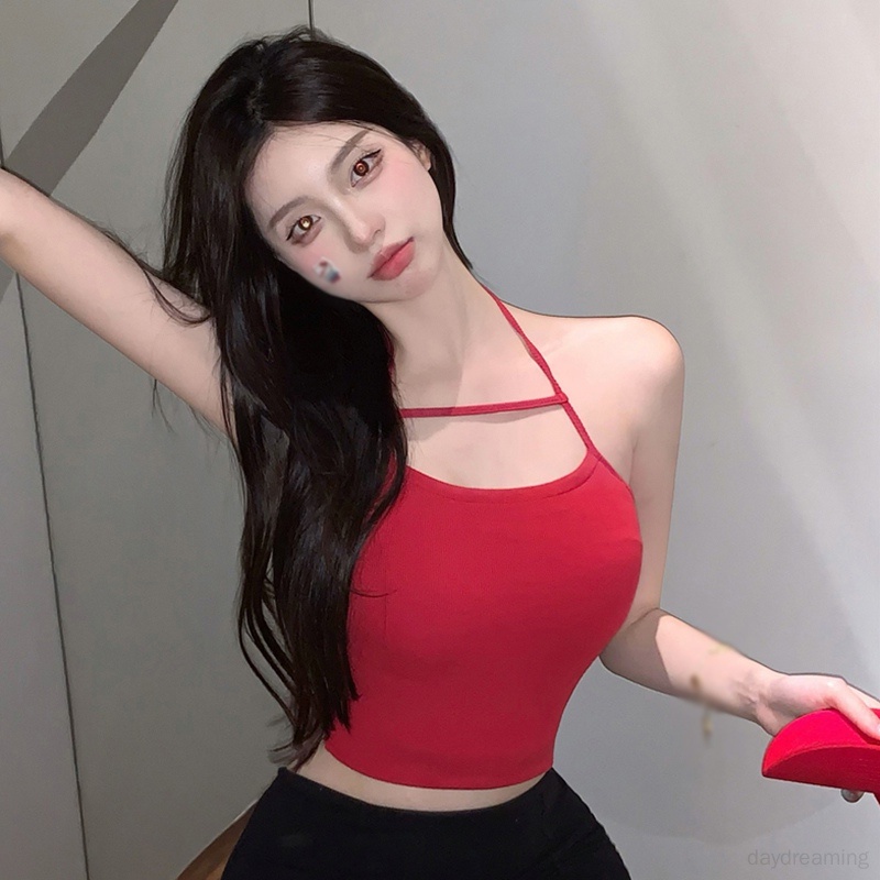 Áo Croptop Áo Tank Top Không Tay Màu Sắc Trơn Phong Cách Hàn Quốc Cho Nữ