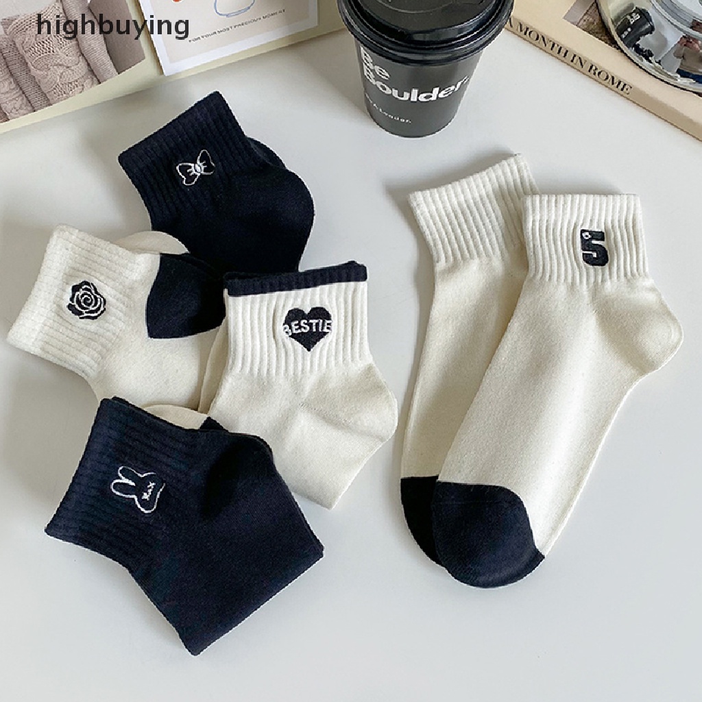 Vớ Cotton Thoáng Khí Thêu Họa Tiết Thời Trang Xuân Hè 2023 Cho Nữ