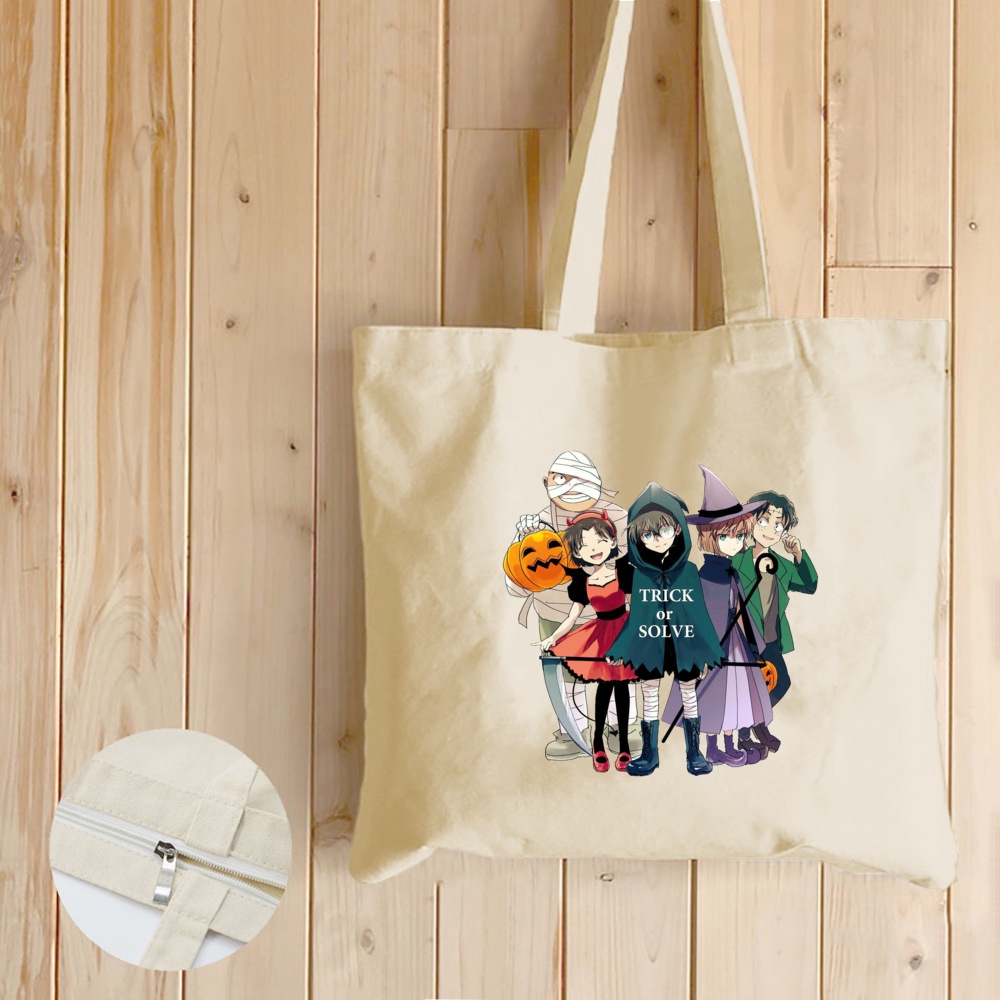 Túi Xách Canvas In Hình Thám Tử Conan Thời Trang