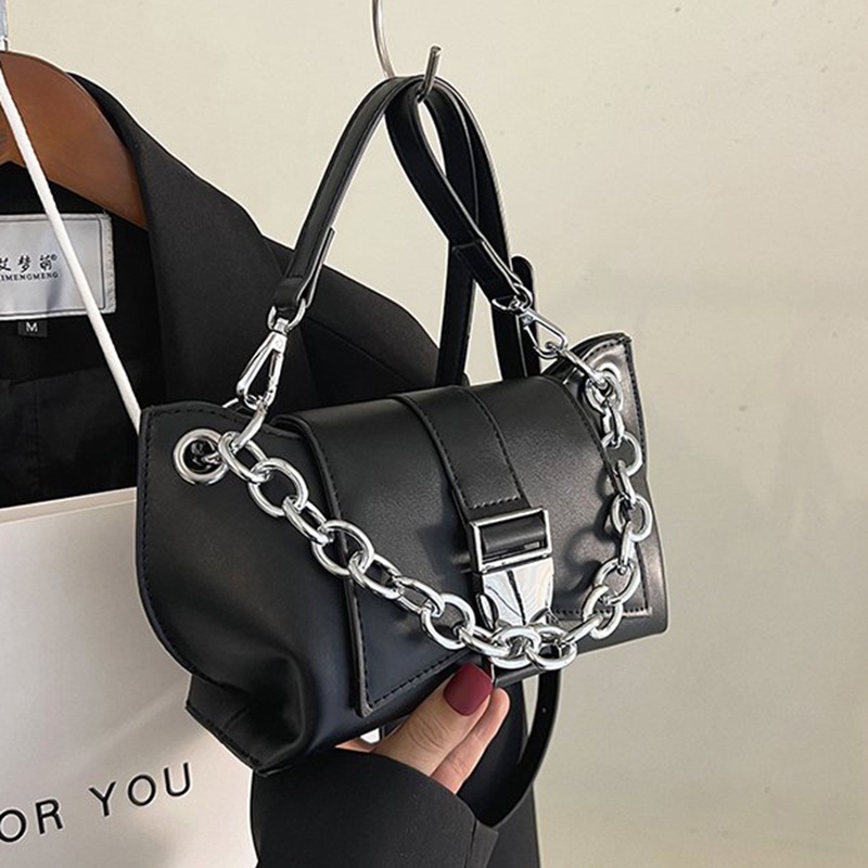 Ielgy Túi Đeo Vai Hình Vuông Nhỏ Có Khóa Cài Đơn Giản Kết Cấu Một Bên Vai Phong Cách Nước Ngoài