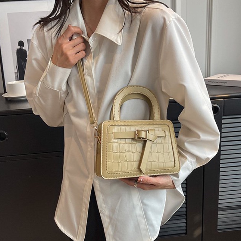 Túi Đeo Vai Hình Vuông Cỡ Nhỏ Họa Tiết Da Cá Sấu Phong Cách Hàn Quốc Thời Trang Cao Cấp Cho Nữ