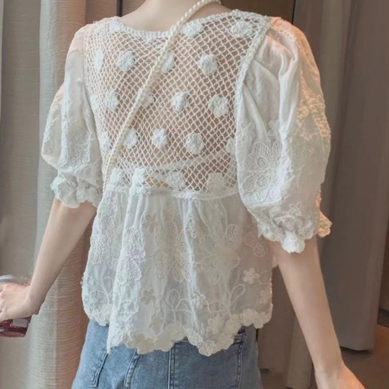 Áo Sơ Mi Tay Phồng Màu Trơn Thời Trang Dành Cho Nữ