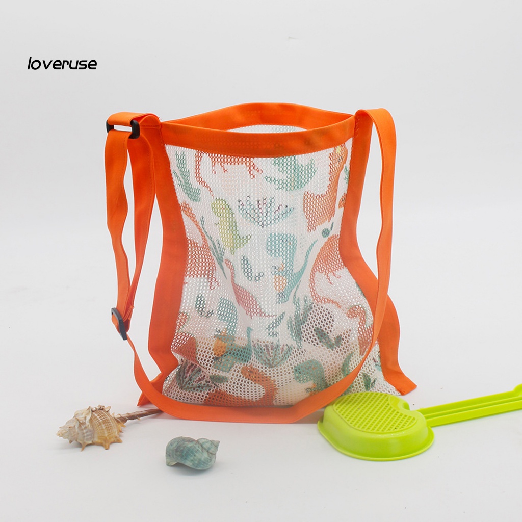 / Lo / No Túi Đeo Chéo Thân Thiện Với Môi Trường In Hình Vỏ Sò Đựng Đồ Chơi Đi Biển Cho Bé
