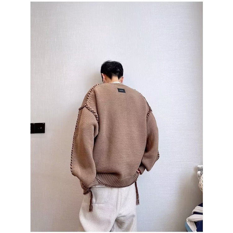 Áo Khoác Len Dáng Rộng Dày Dặn Thời Trang Cho Nam