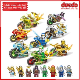 LW 120 Combo 8 nhân vật Ninjago kèm xe máy - Đồ chơi Lắp ghép Xếp hình Minifigures Mini Ninja Mô hình