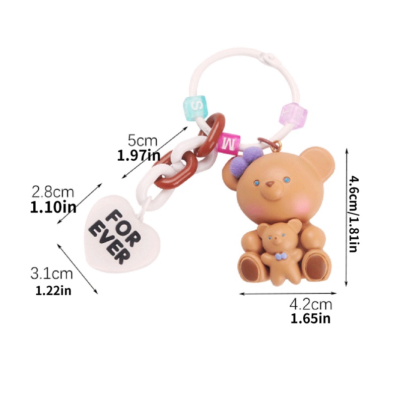Ygt Móc Chìa Khóa Resin Hình Gấu Hoạt Hình Dễ Thương Tinh Tế Sáng Tạo Dành Cho Cặp Đôi