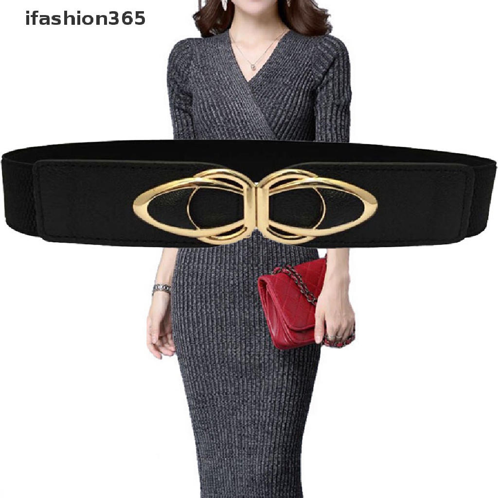 Thắt Lưng Da PU Bản Rộng Dày Co Giãn Thời Trang Cho Nữ Mặc Đầm Cỡ Lớn ifashion365