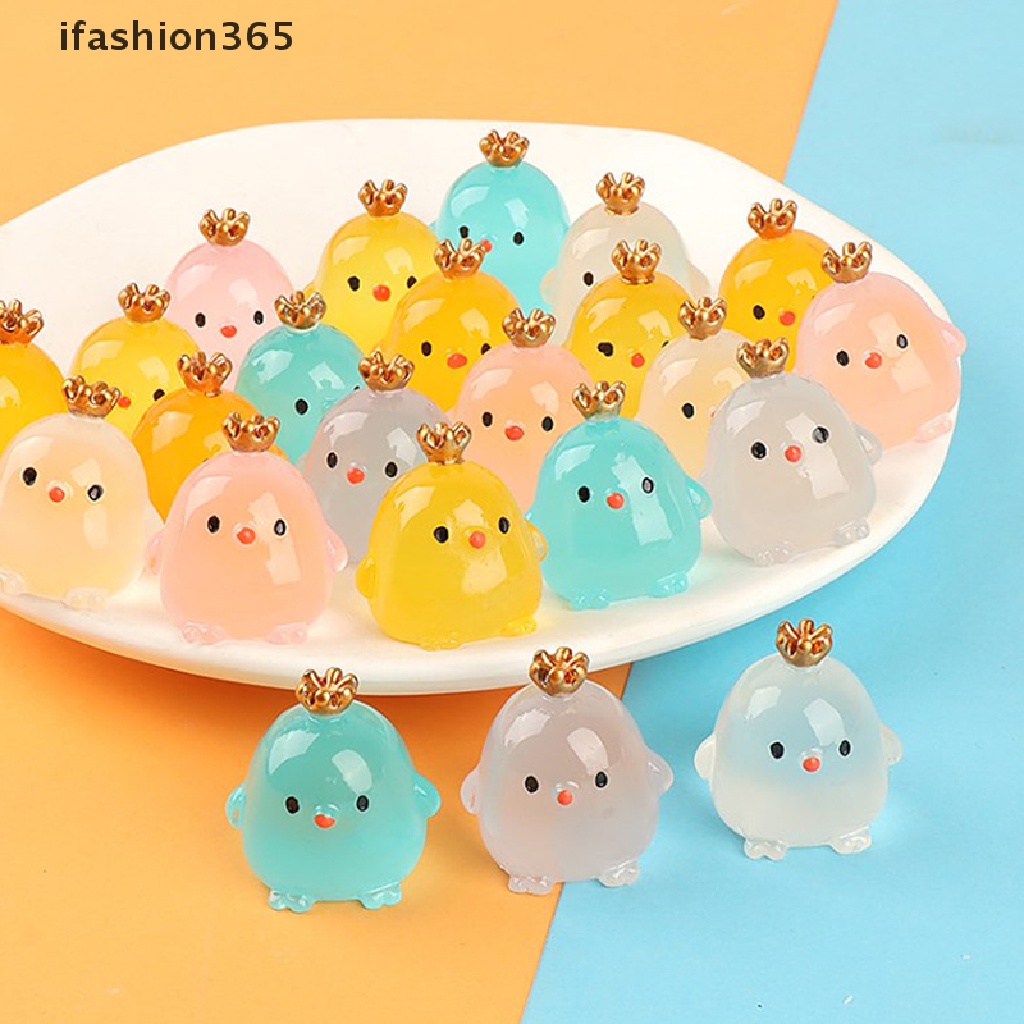 [ifashion365] Đèn Ngủ Lập Thể Thủ Công Hình Gà Đội Vương Miện Trang Trí Ban Đêm Bằng Nhựa resin micro-view diy