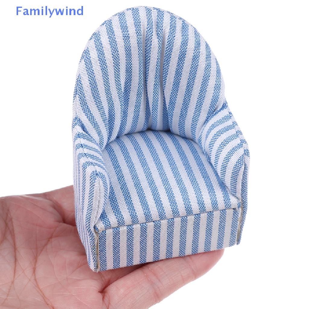 Mô Hình Ghế sofa Họa Tiết Kẻ Sọc Trang Trí Nhà Búp Bê Tỉ Lệ 1: 12