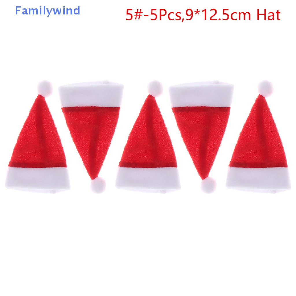 1 Set Mũ + Khăn Choàng + Vỏ Bọc Chai Rượu Mini Trang Trí Giáng Sinh Cho Nhà Búp Bê