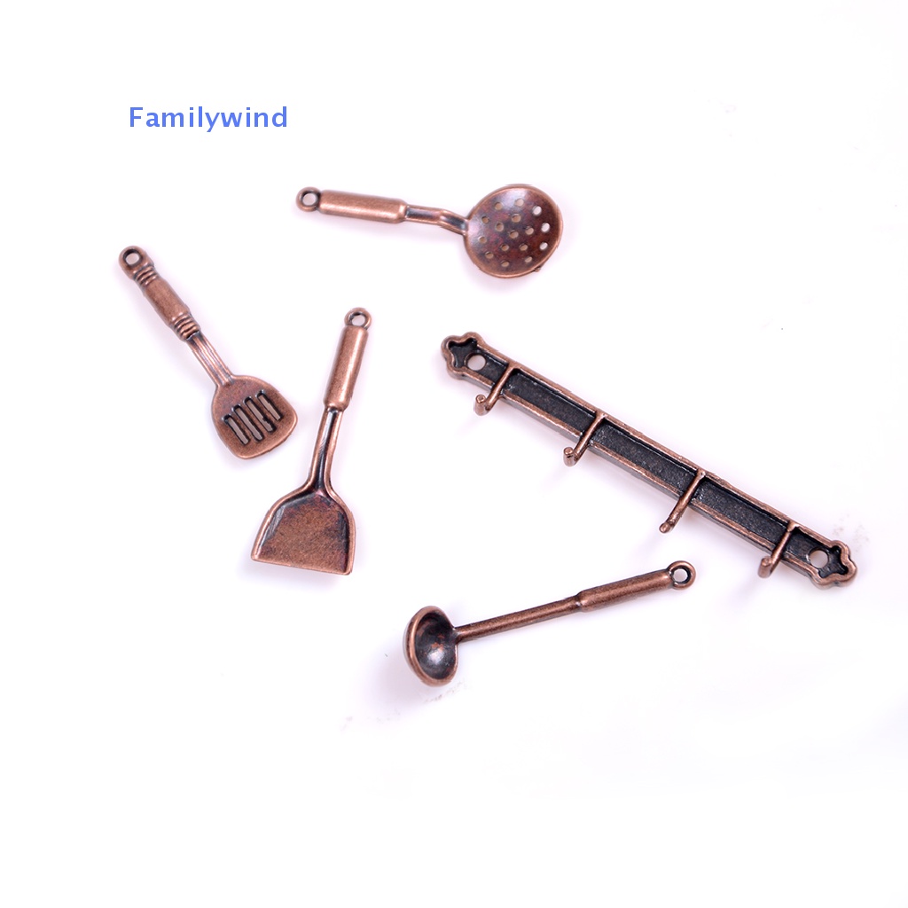 Set 5 Dụng Cụ Nấu Ăn Bằng Kim Loại Dùng Để Trang Trí Nhà Búp Bê 1: 12