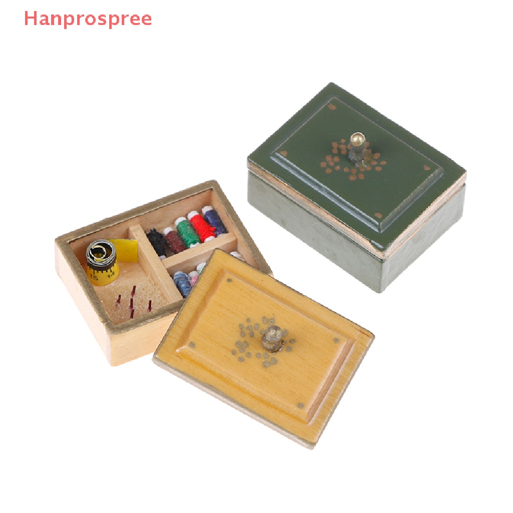 Hanprospree &gt; Hộp May Đồ Thu Nhỏ 1: 12 Có Nắp Trang Trí Nhà Búp Bê