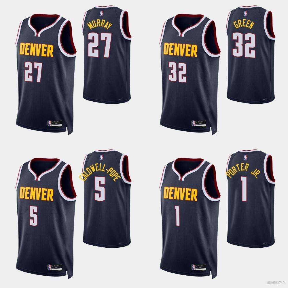Áo Bóng Rổ Sát Nách QY 22-23 NBA Jersey Denver Nuggets Murray Pope Porter Màu Xanh Navy Cho Nam Và Nữ