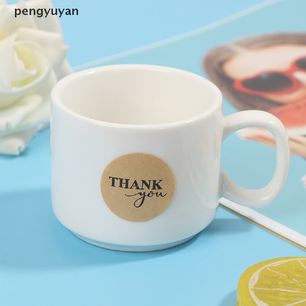 [pengyuyan] Set 500 Miếng Dán Giấy Kraft Hình Tròn In Chữ Thank you er Dùng Trang Trí Sổ Tay