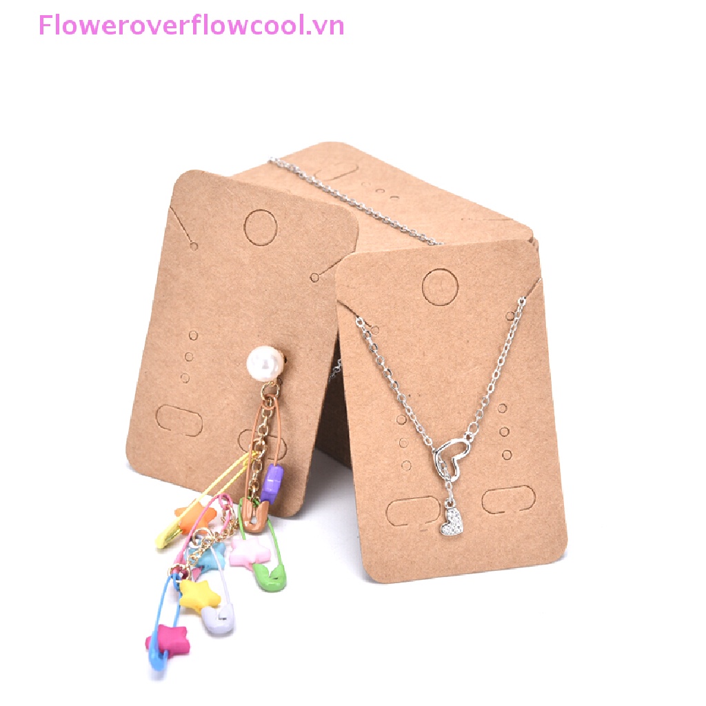 Set 100 Thẻ Giấy Kraft Trưng Bày Vòng cổ / Bông Tai