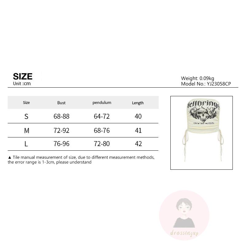 Áo Ống Dây Rút In Chữ Thời Trang Mùa Hè Dành Cho Nữ