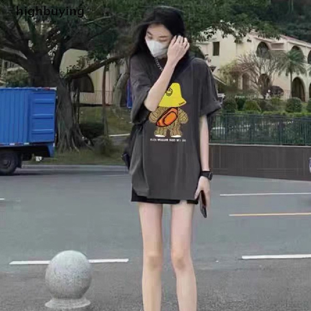 Áo Thun Nữ Tay Ngắn In Hình Gấu Thời Trang