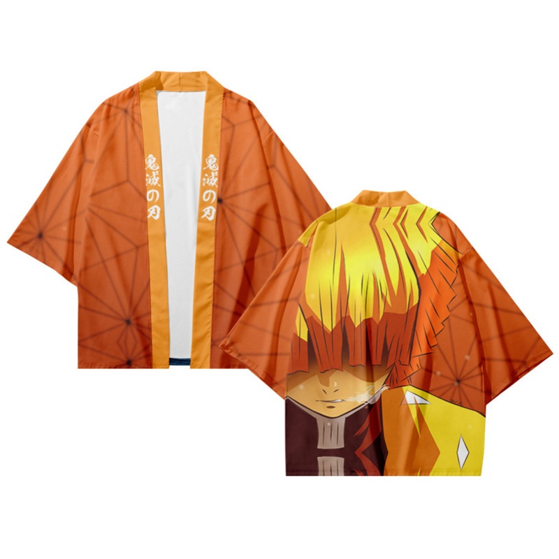 Áo Khoác Kimono Hóa Trang Nhân Vật Anime Demon Slayer Haori Thời Trang Unisex Tanjirou Kyoujurou Nhật Bản