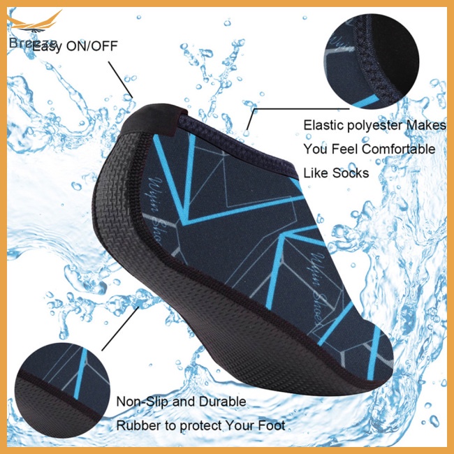 1 Đôi Vớ Lặn Thoáng Khí Trọng Lượng Nhẹ Khô Nhanh In Họa Tiết Thời Trang