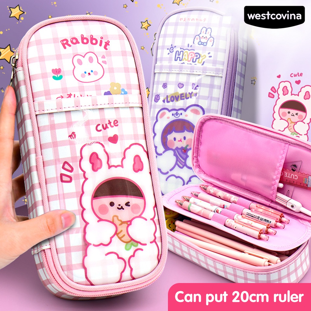 [COD]♪Túi Đựng Bút Nhiều Ngăn Sức Chứa Lớn Họa Tiết Hoạt Hình Xinh Xắn